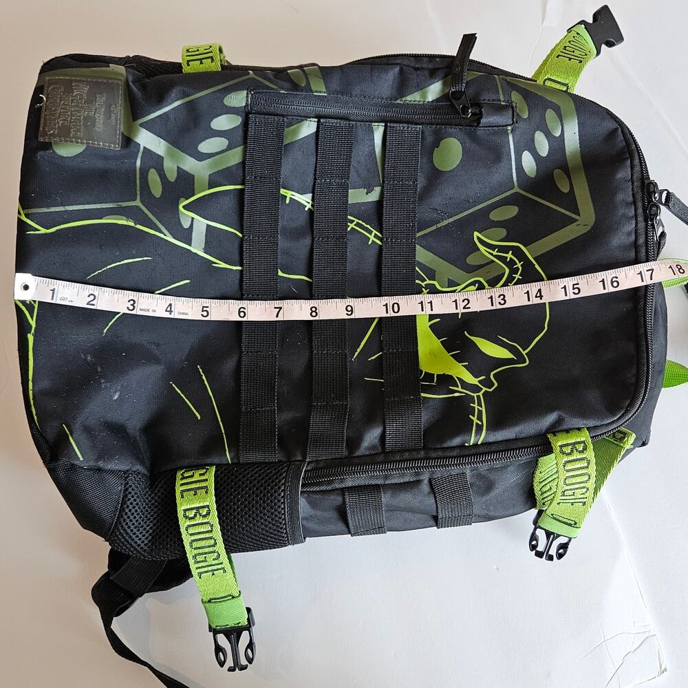 The Nightmare Before Christmas Oogie Boogie Backpack Black Neon Green - Picture 13 of 15